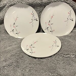 Japan Fine China Set of 3 Cherry Blossom Dinner Plates #1067 Discontinued